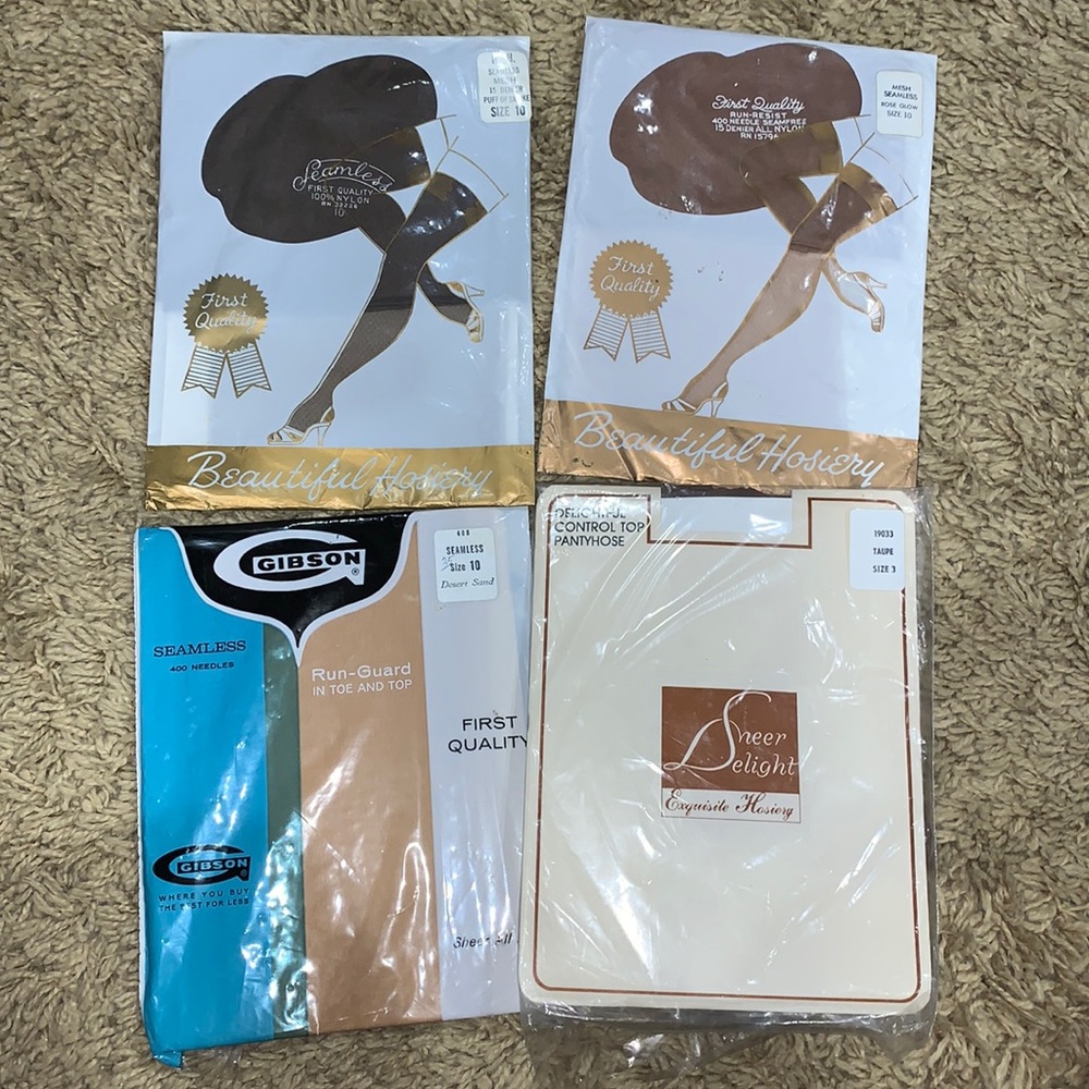 New! Antique Vintage 4 packs of hosiery - Picture 1 of 13